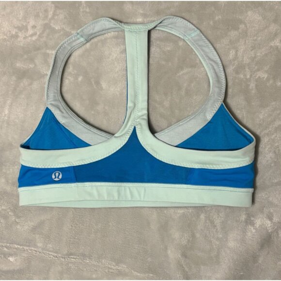 Lululemon Run Sprint Sports Bra Beach Blanket Blue Medium Support Racerback 6 - Picture 3 of 7